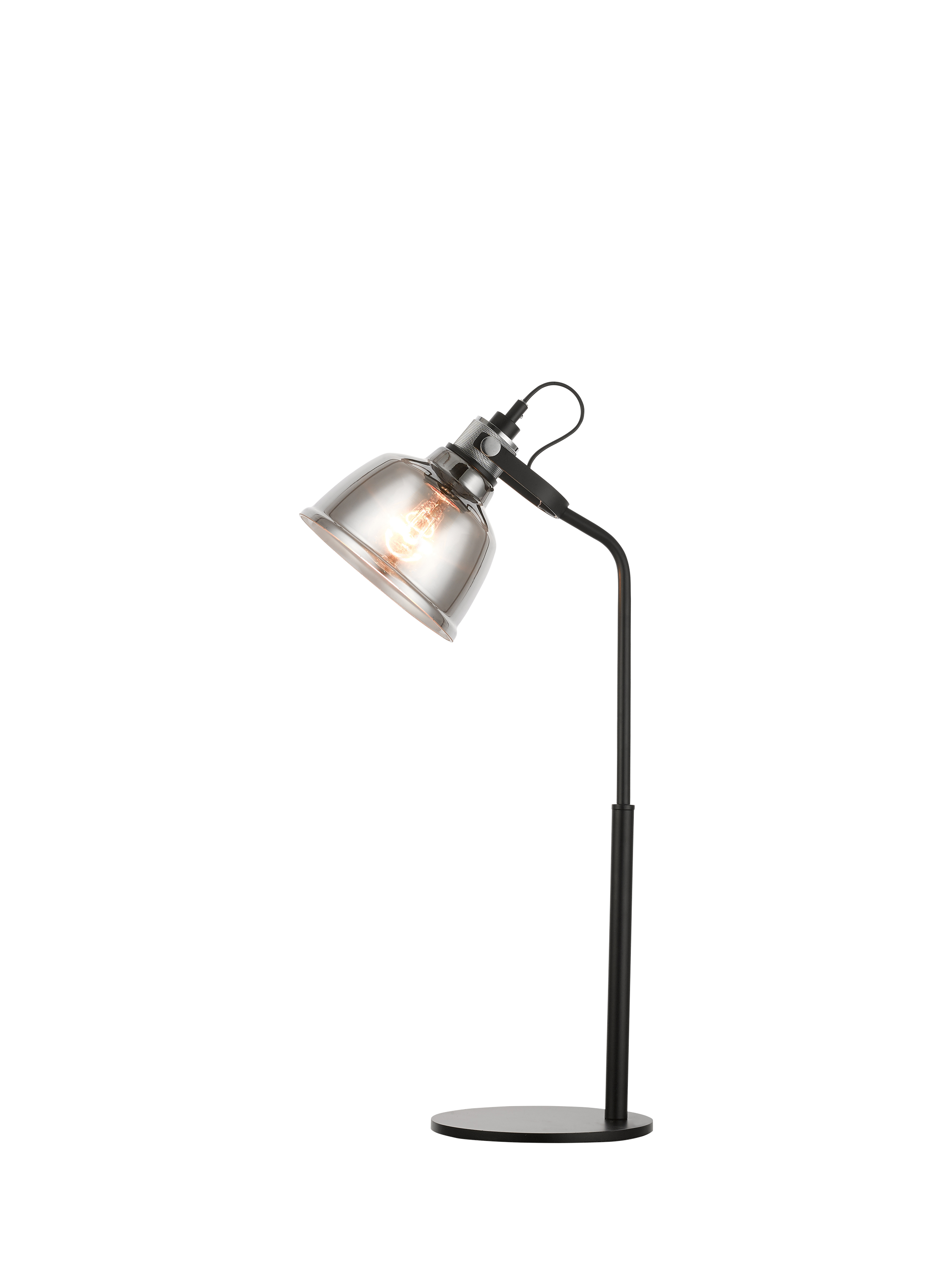 Impex Ava Table Lamp, Grey Smoke