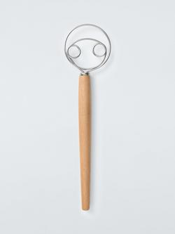 John Lewis Beech Wood Handle Dutch Dough Whisk, Natural