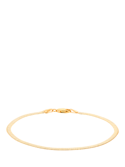 IBB 18ct Gold Herringbone Chain Bracelet, Gold, Gold