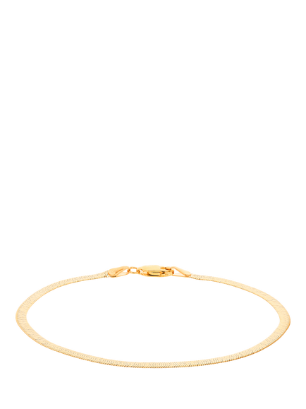 IBB 18ct Gold Herringbone Chain Bracelet, Gold, Gold