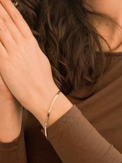 IBB 18ct Gold Herringbone Chain Bracelet, Gold - view 2, Gold