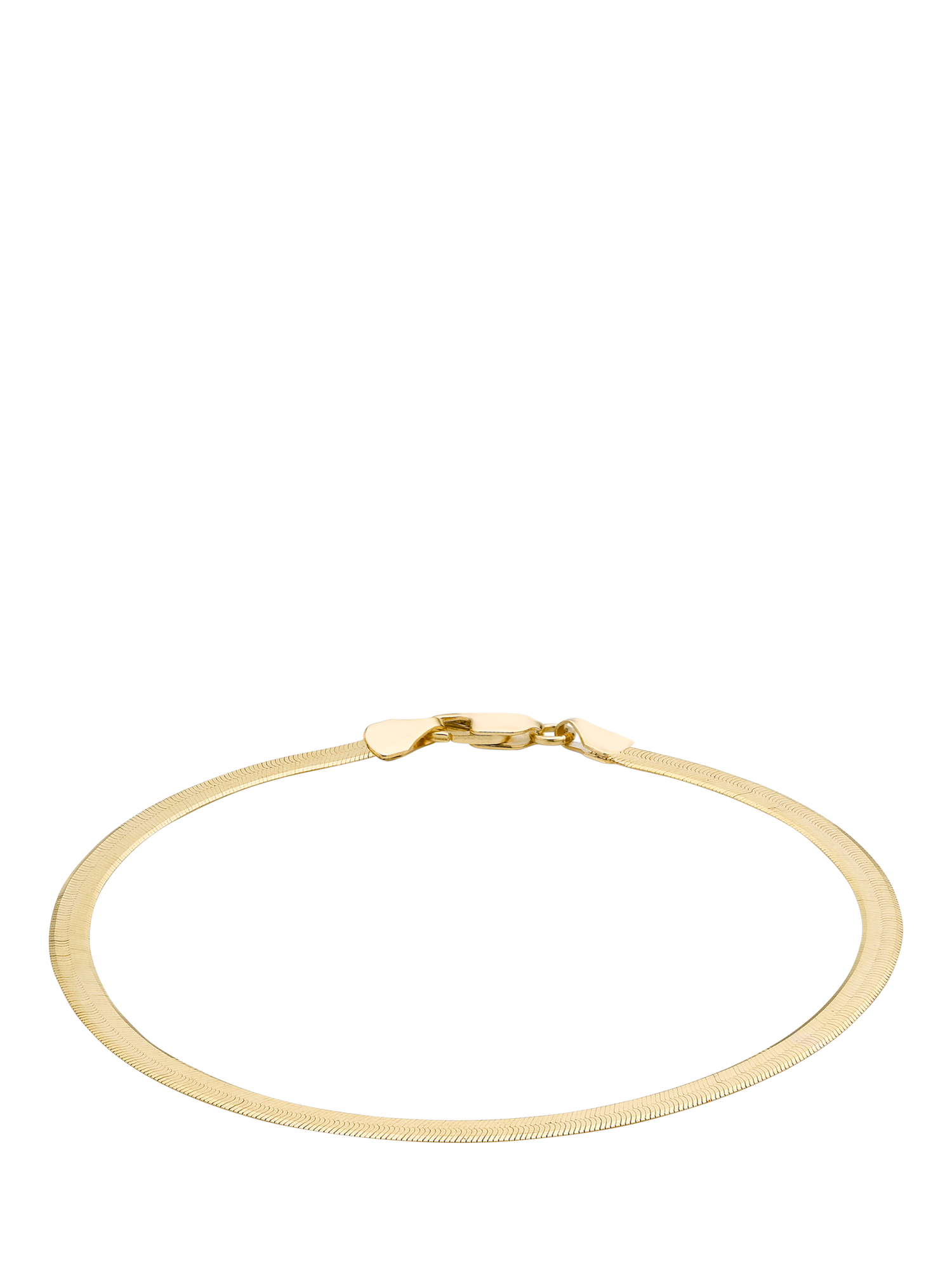 Product image 1 of 5, which shows IBB 18ct Gold Herringbone Chain Bracelet, Gold