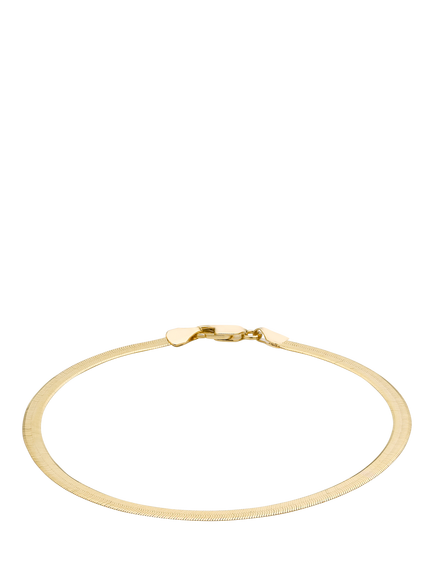 IBB 18ct Gold Herringbone Chain Bracelet, Gold, Gold
