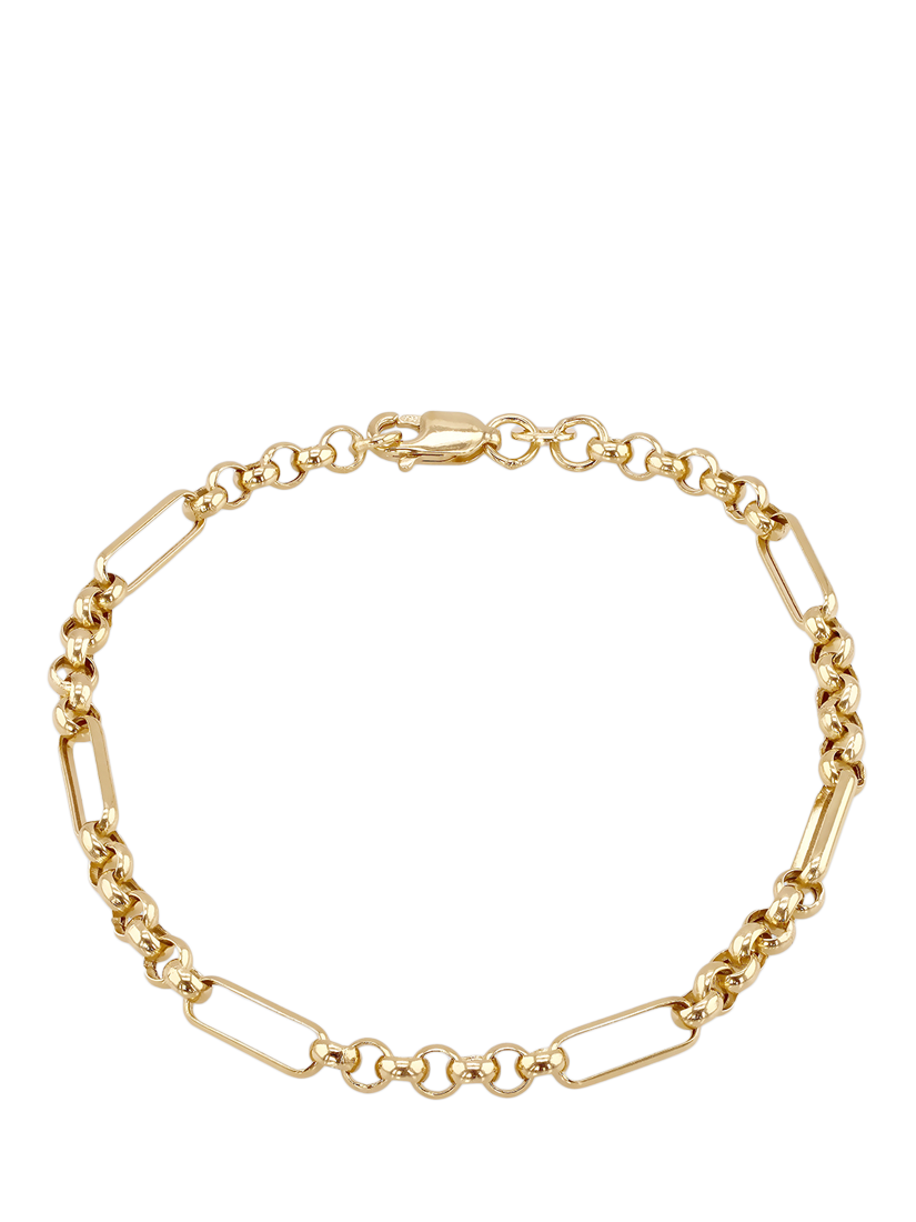 Product image 1 of 5, which shows IBB 18ct Gold Hollow Figabelcher Albert Bracelet, Gold