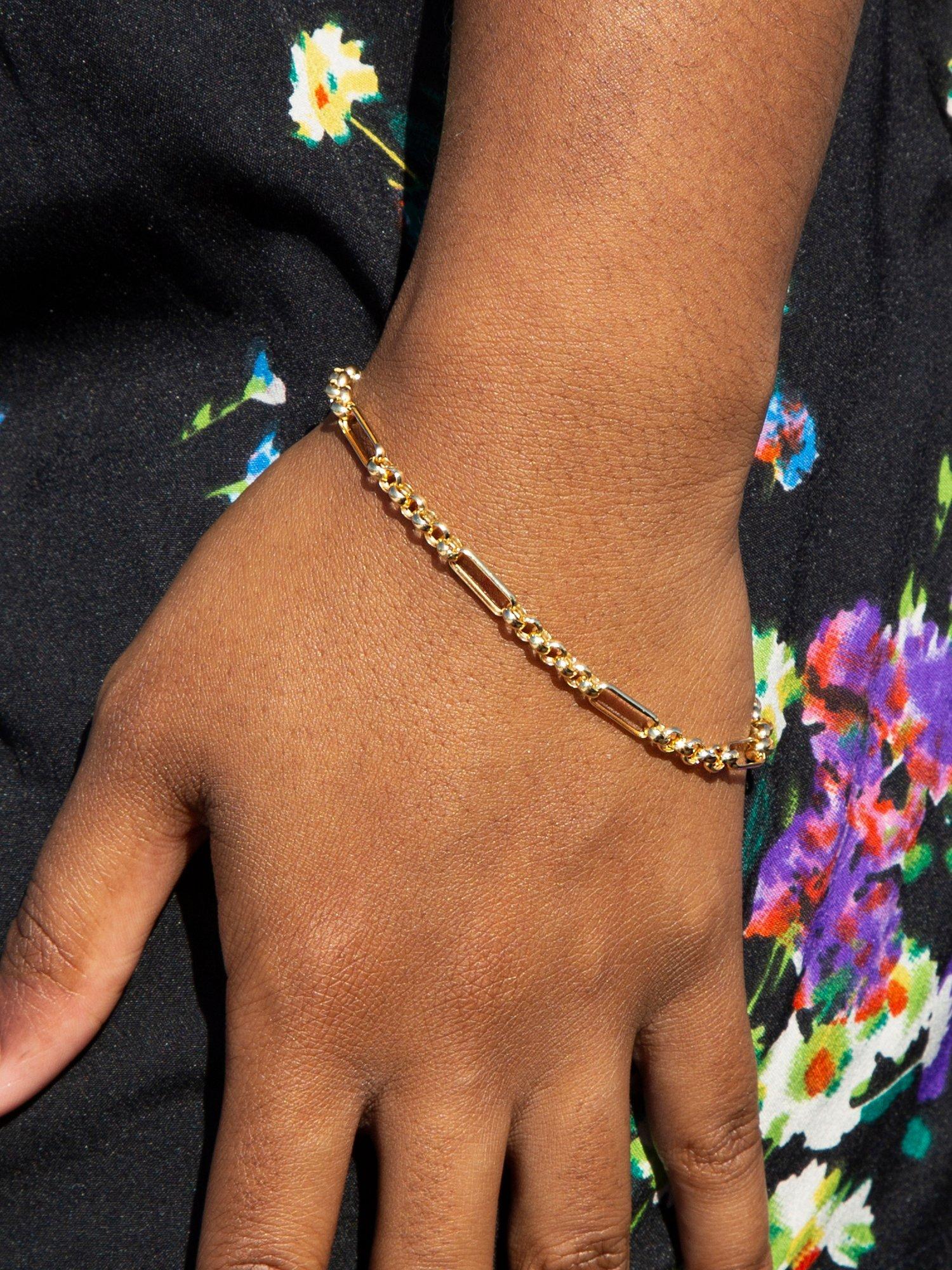 Product image 2 of 5, which shows IBB 18ct Gold Hollow Figabelcher Albert Bracelet, Gold