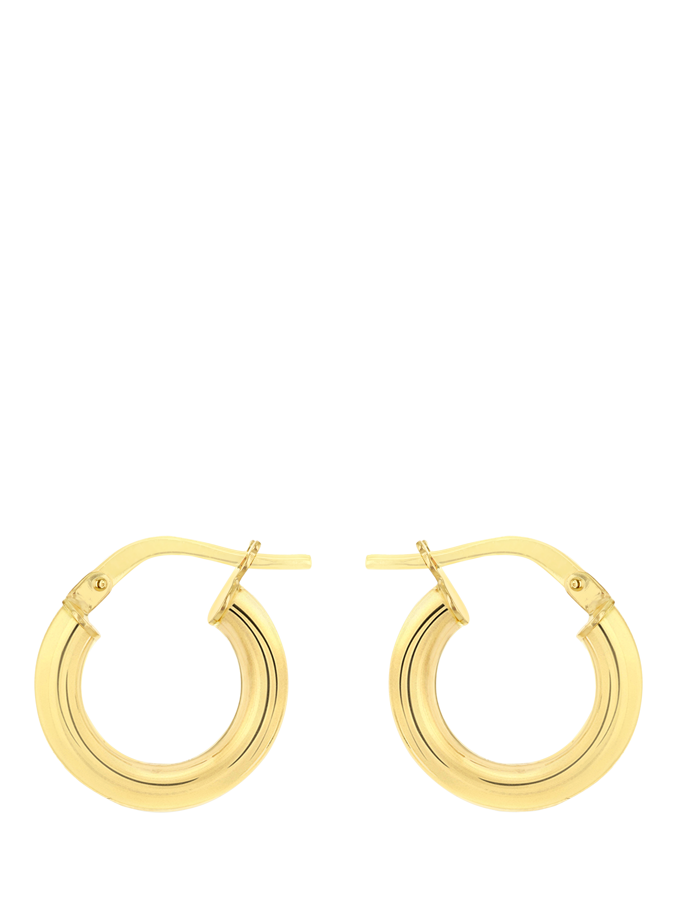 Product image 1 of 5, which shows IBB 18ct Gold Creole Hoop Earrings, Gold