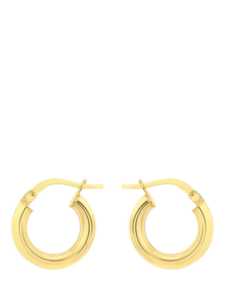 IBB 18ct Gold Creole Hoop Earrings, Gold, Gold