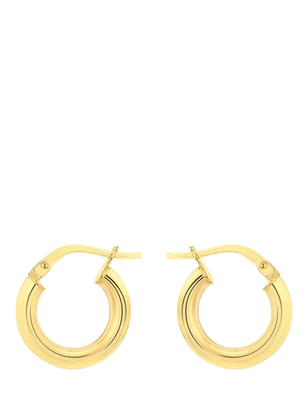 IBB 18ct Gold Creole Hoop Earrings, Gold, Gold