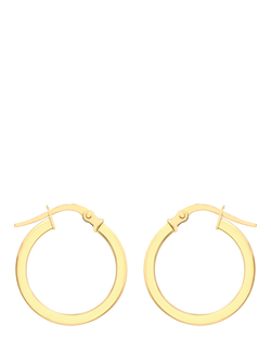 IBB 18ct Gold Creole Hoop Earrings, Gold, Gold