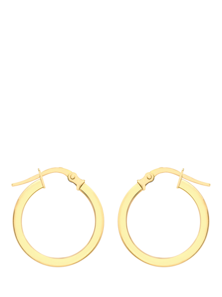 IBB 18ct Gold Creole Hoop Earrings, Gold, Gold