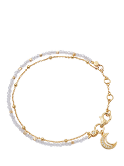 Astley Clarke Fine Biography Moonstone Moon Bracelet, Gold, Gold