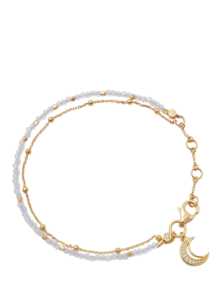 Astley Clarke Fine Biography Moonstone Moon Bracelet, Gold, Gold