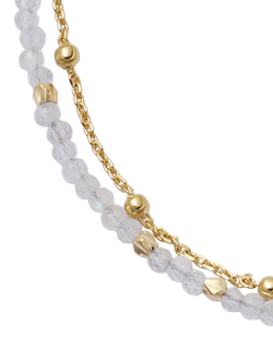 Astley Clarke Fine Biography Moonstone Moon Bracelet, Gold - view 2, Gold