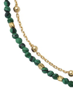 Astley Clarke Fine Biography Malachite Wishbone Bracelet, Gold - view 2, Gold