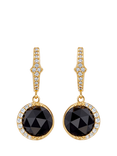 Astley Clarke Luna Black Onyx Drop Earrings, Gold