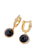 Astley Clarke Luna Black Onyx Drop Earrings, Gold