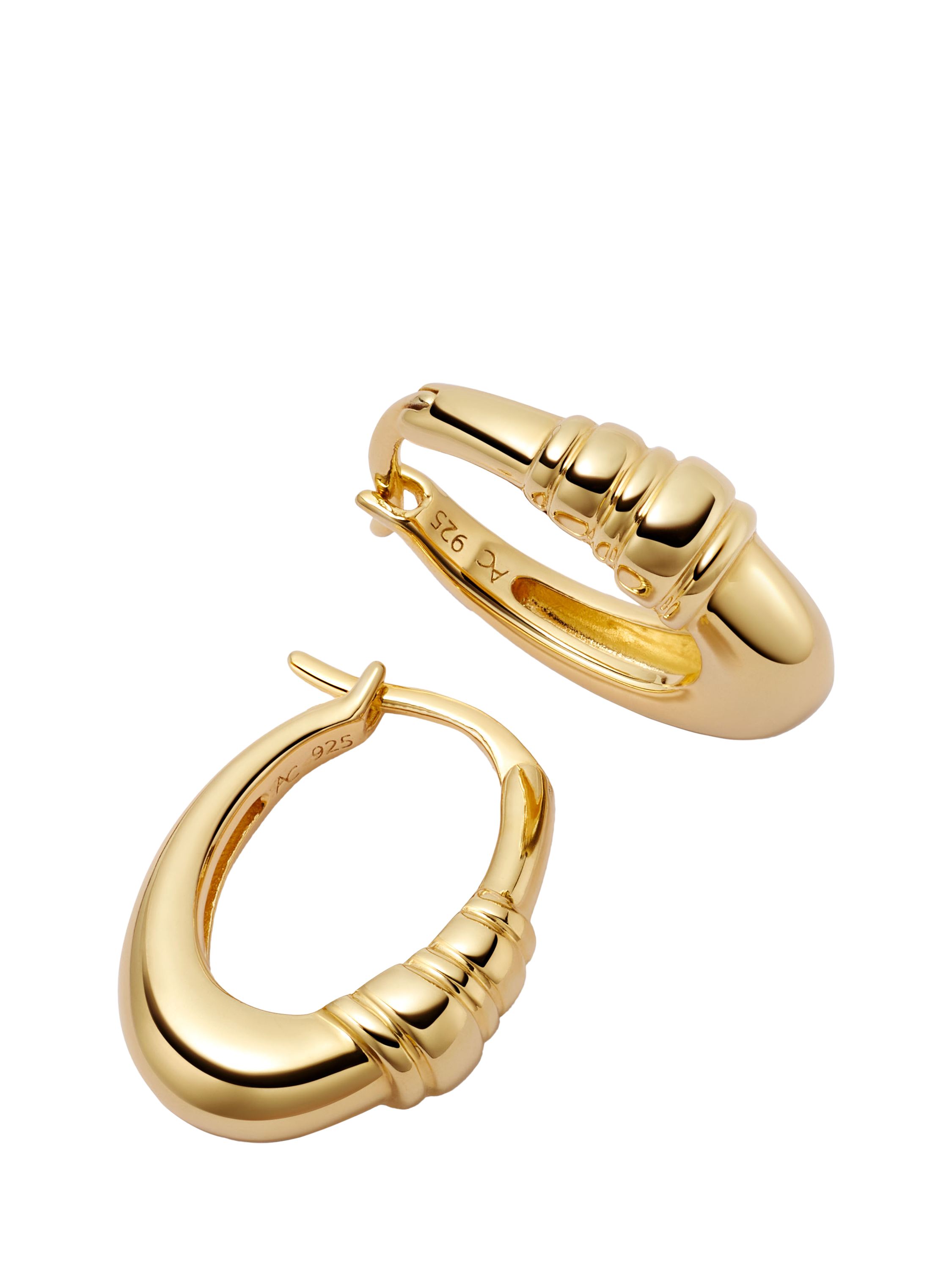 Product image 1 of 3, which shows Astley Clarke Aurora Oval Hoop Earrings, Gold