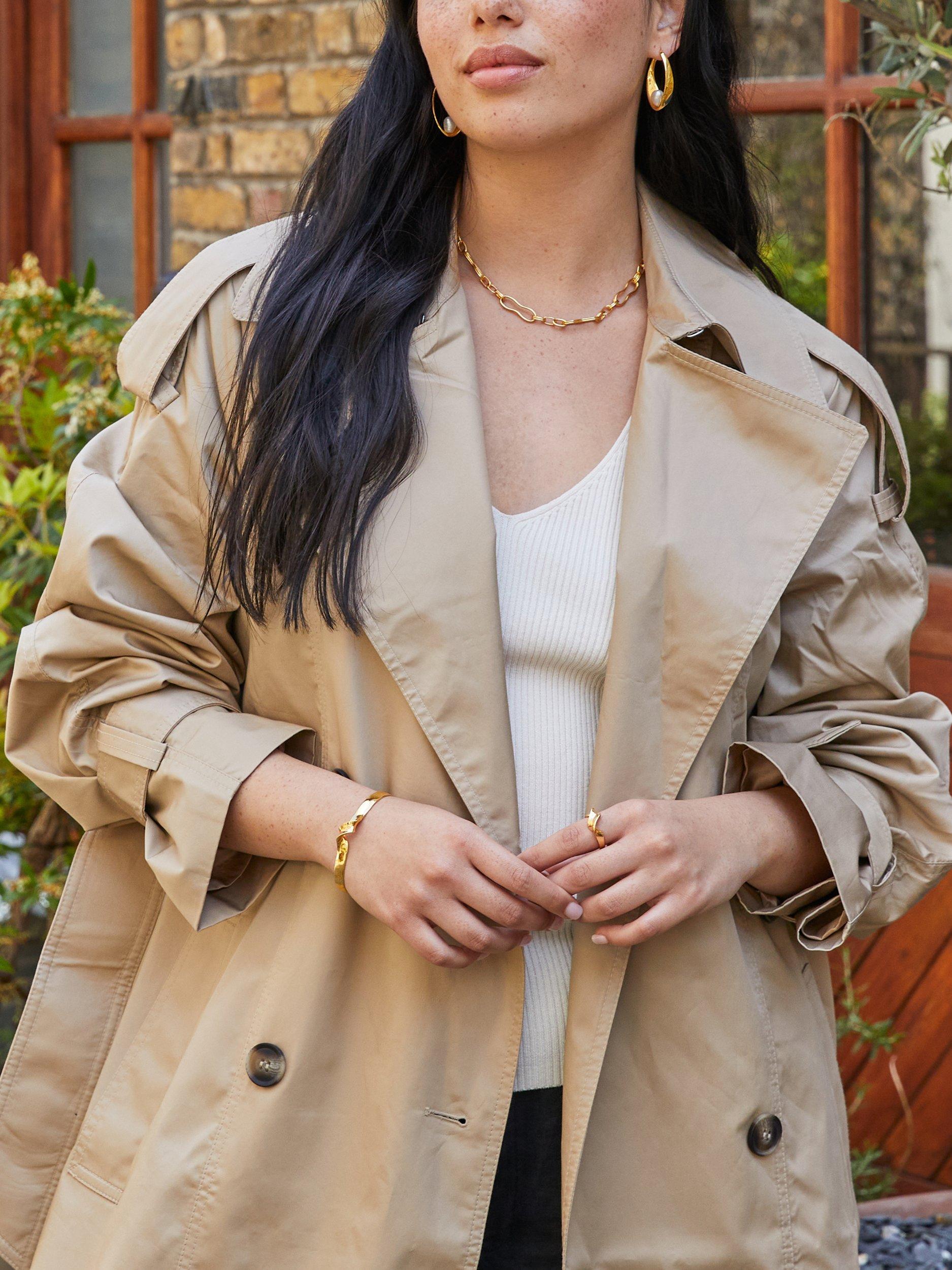 Product image 2 of 3, which shows Astley Clarke Floe Pearl Hoop Earrings, Gold