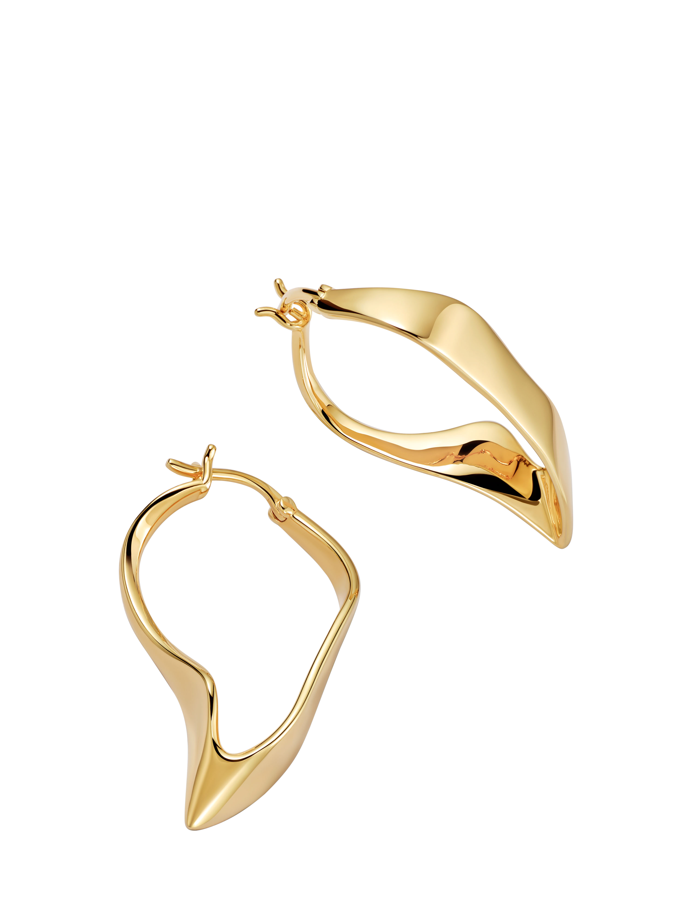 Product image 1 of 4, which shows Astley Clarke Floe Hoop Earrings, Gold