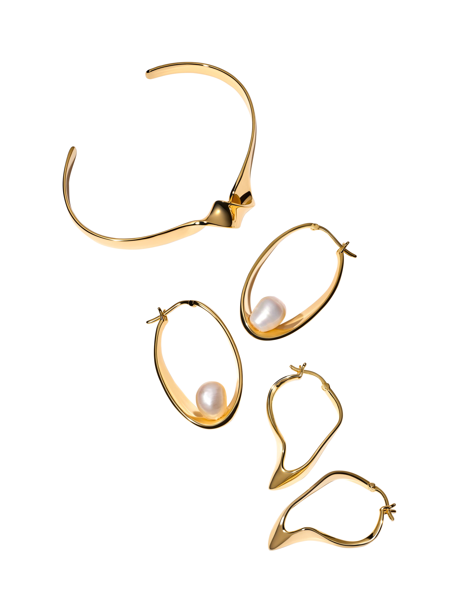 Product image 4 of 4, which shows Astley Clarke Floe Hoop Earrings, Gold