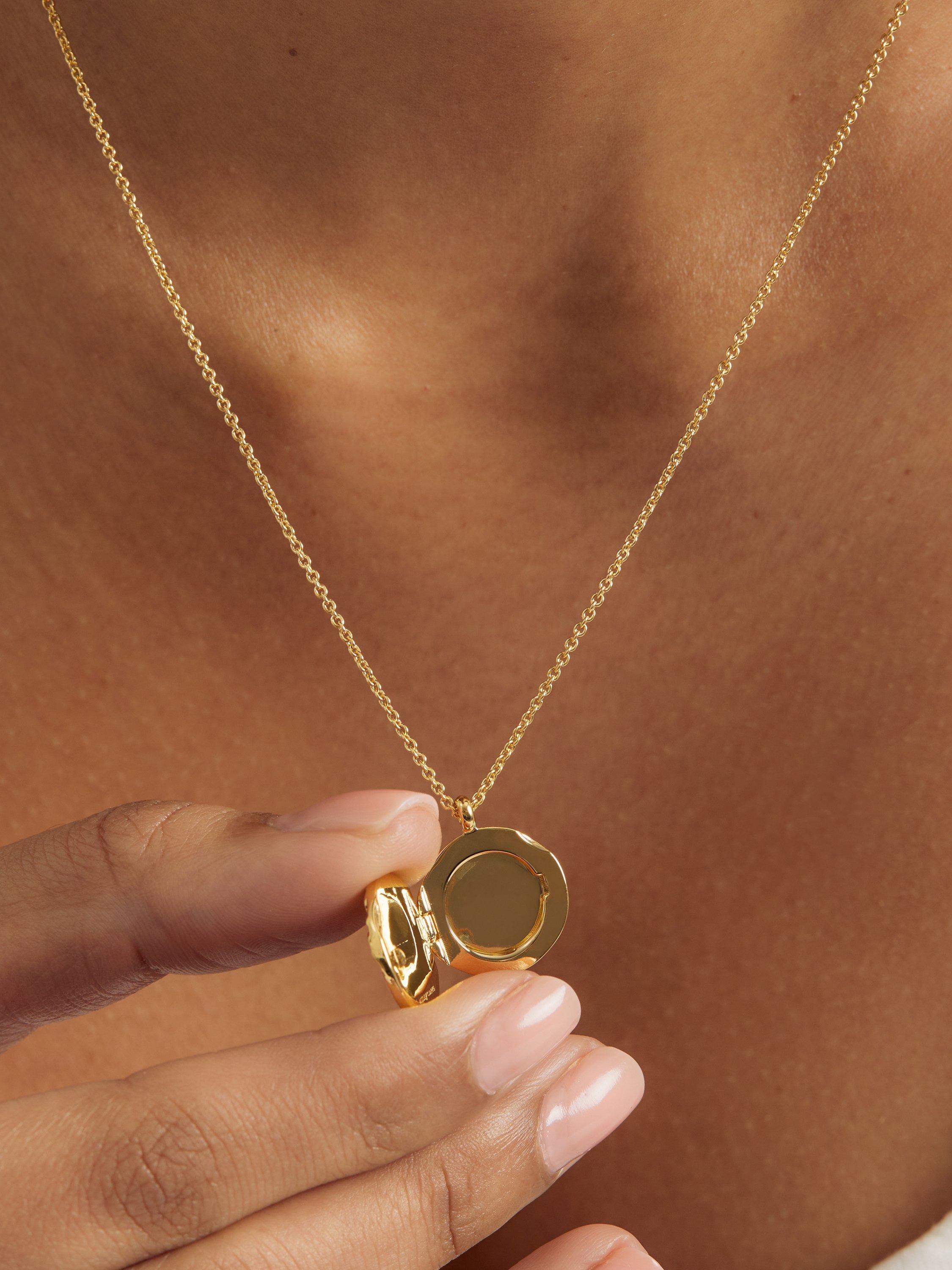 Product image 3 of 4, which shows Astley Clarke Terra 'Loved' Locket Necklace, Gold
