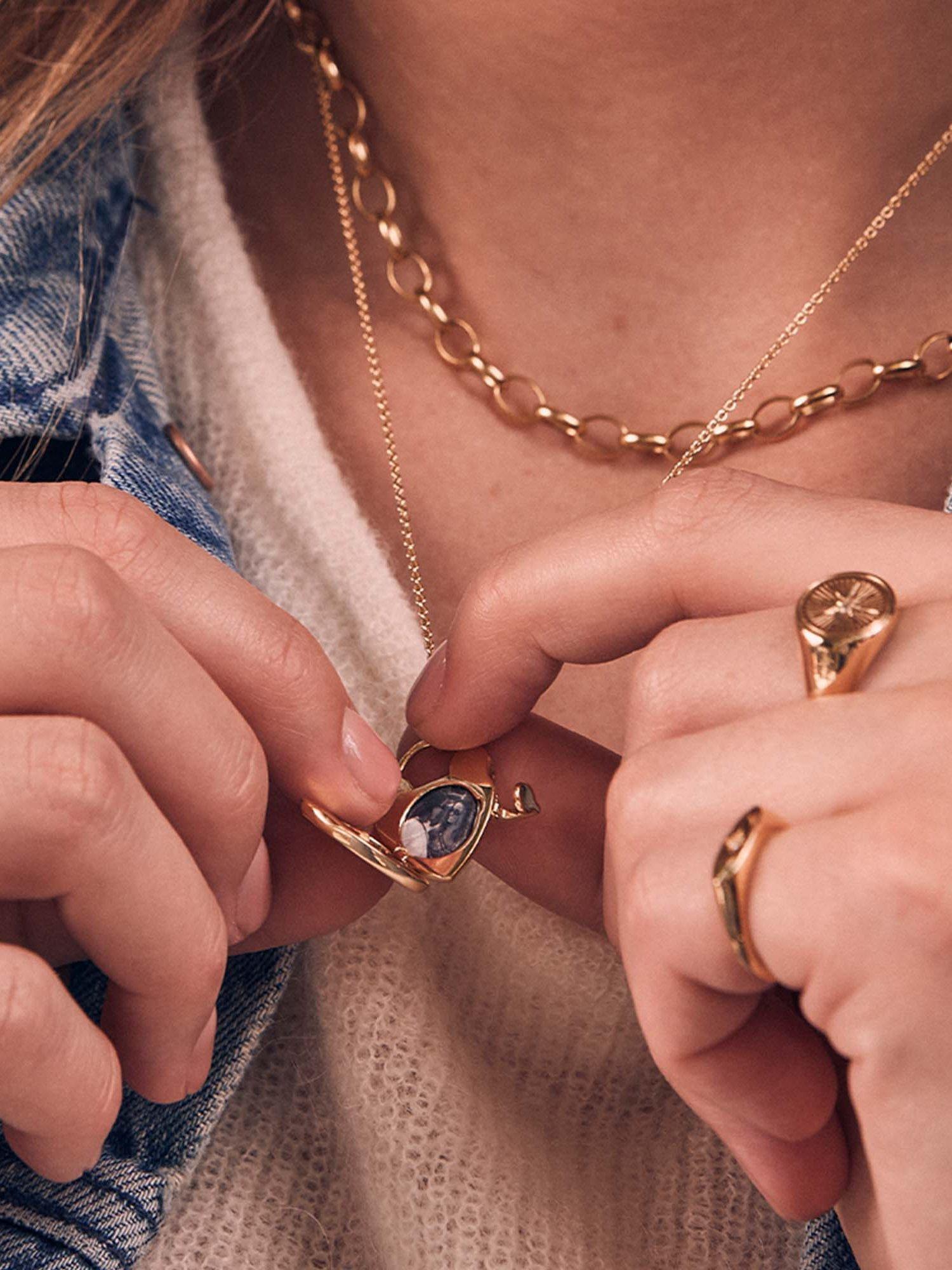 Product image 5 of 5, which shows Astley Clarke Biography Heart Locket Necklace, Gold