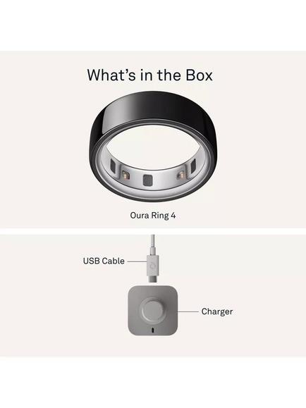 Oura Ring 4 Health & Fitness Tracker Smart Ring, Black - view 2, Black