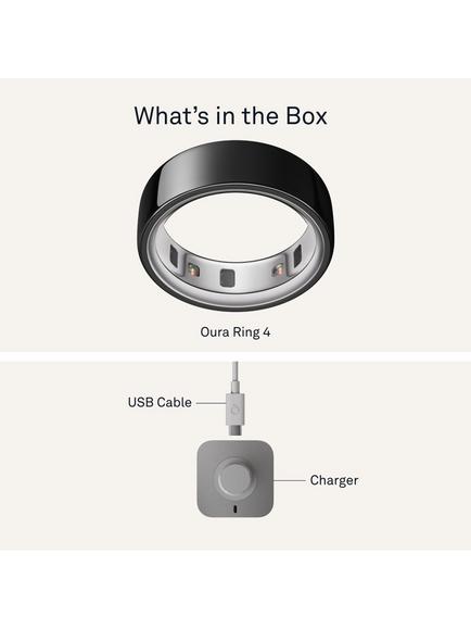 Oura Ring 4 Health & Fitness Tracker Smart Ring, Black - view 2, Black