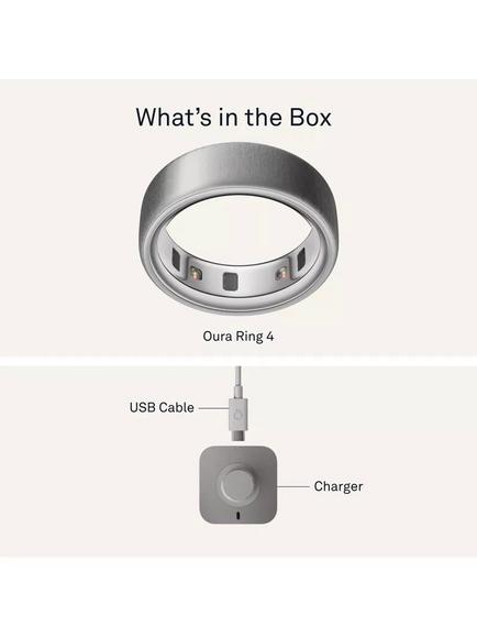 Oura Ring 4 Health & Fitness Tracker Smart Ring, Brushed Silver - view 2, Brushed Silver