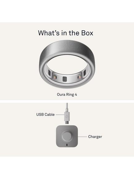Oura Ring 4 Health & Fitness Tracker Smart Ring, Brushed Silver - view 2, Brushed Silver