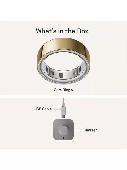 Oura Ring 4 Health & Fitness Tracker Smart Ring, Gold - view 2, Gold
