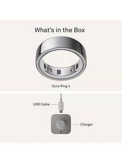 Oura Ring 4 Health & Fitness Tracker Smart Ring, Silver - view 2, Silver