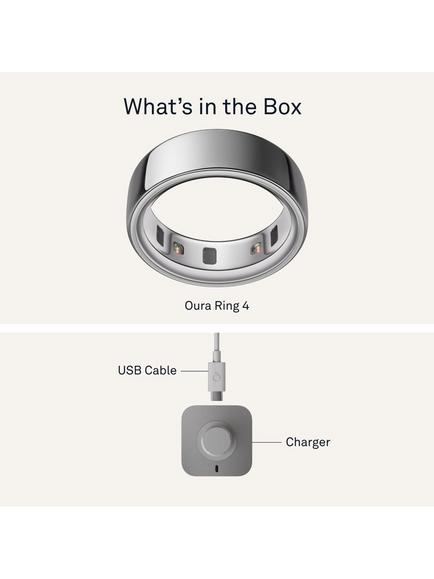 Oura Ring 4 Health & Fitness Tracker Smart Ring, Silver - view 2, Silver