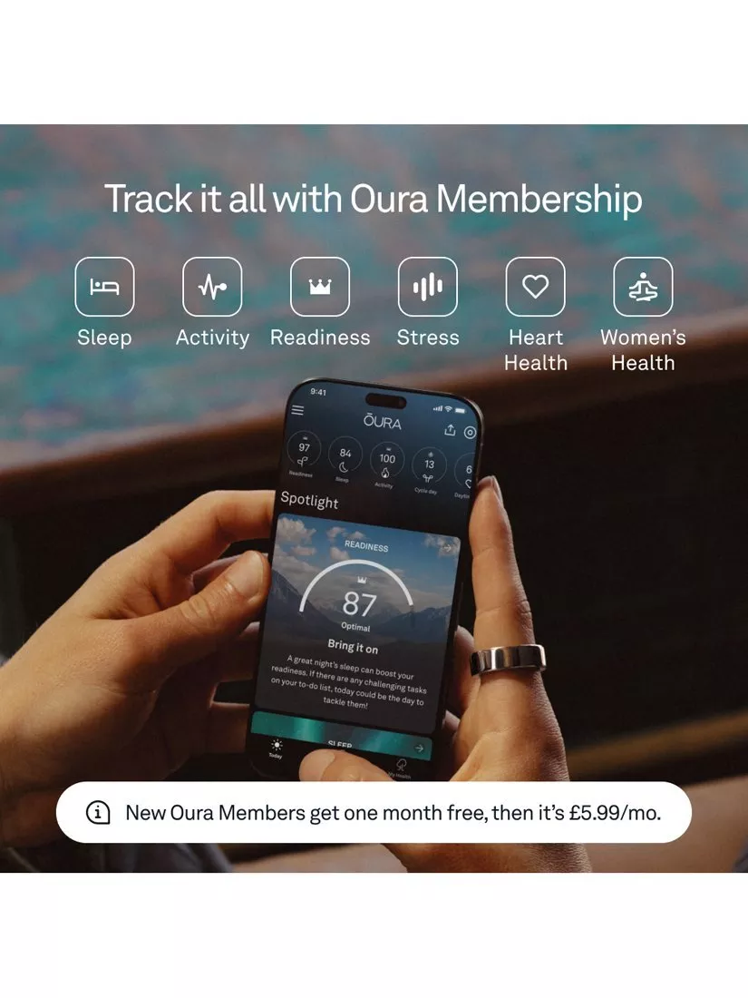 thumbnail image 2 of Oura Ring Smart Ring 4th Gen – Size 8, Silver, Heart Rate & Sleep Tracker 2 of 5