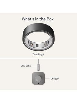 Oura Ring 4 Health & Fitness Tracker Smart Ring, Stealth - view 2, Stealth