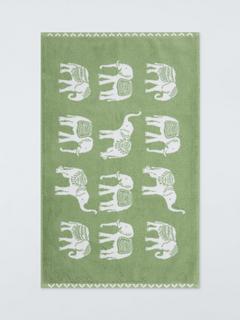 John Lewis Elephant Safari Bath Mat, Spring Green