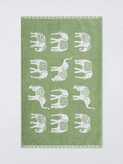 John Lewis Elephant Safari Bath Mat, Spring Green, Spring Green