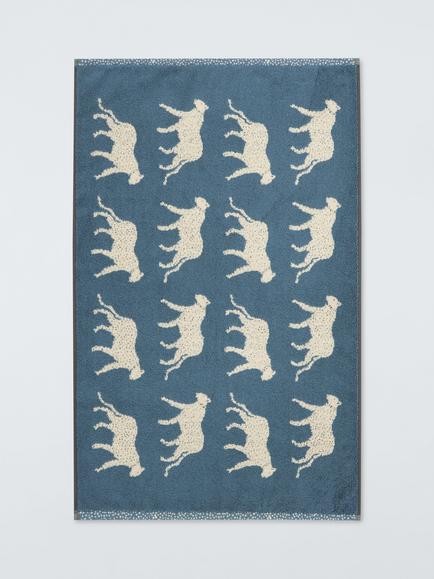 John Lewis Leopard Bath Mat, Bluestone, Bluestone