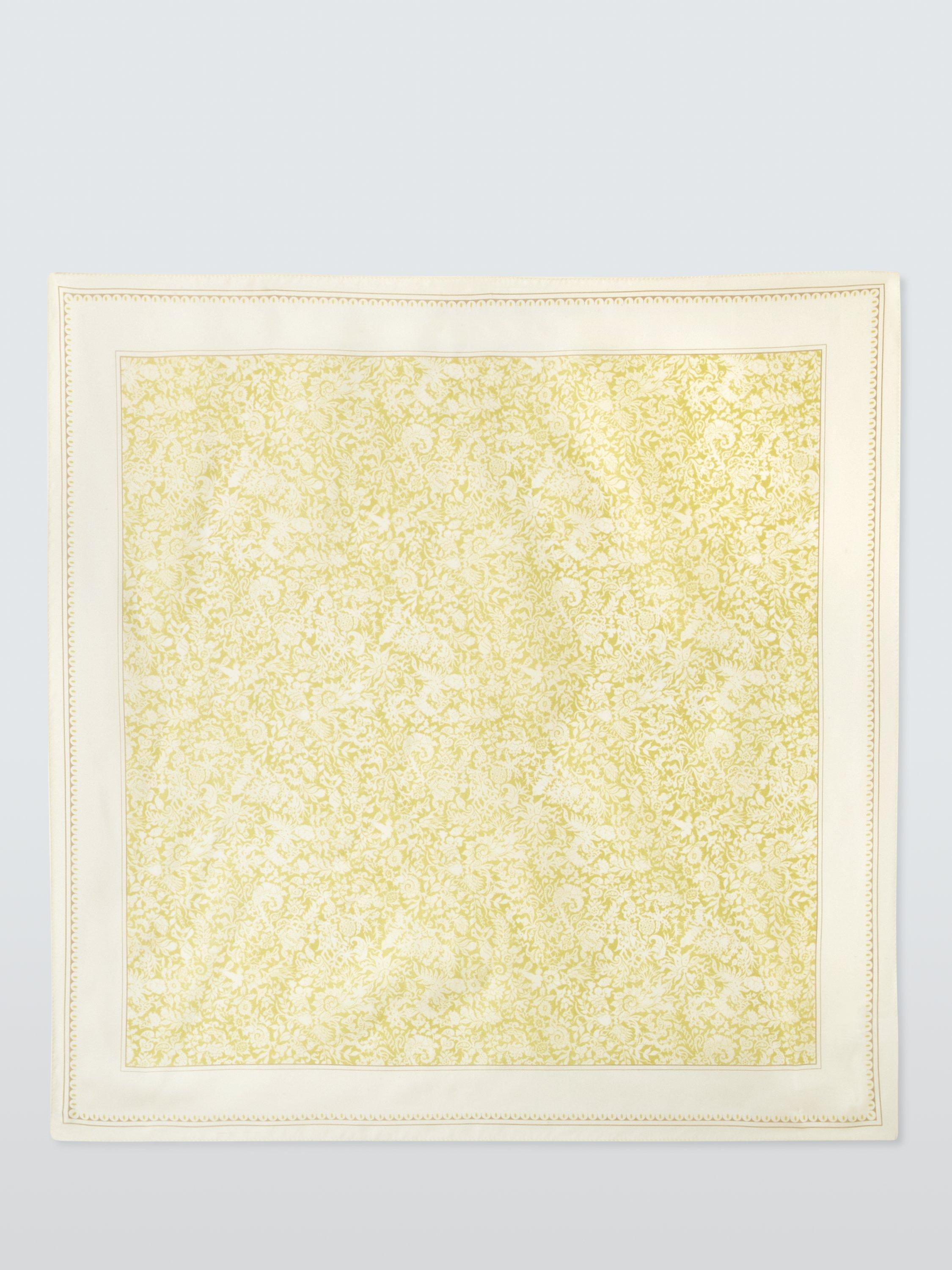 Product image 4 of 6, which shows John Lewis Woven Silk Floral Leaf Square Scarf, Pistacio