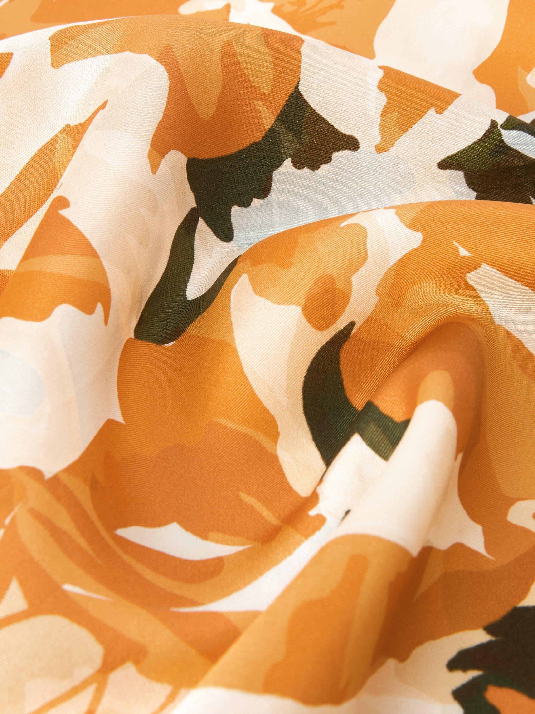 Product image 3 of 5, which shows John Lewis Vita Bloom Woven Silk Square Scarf, Orange