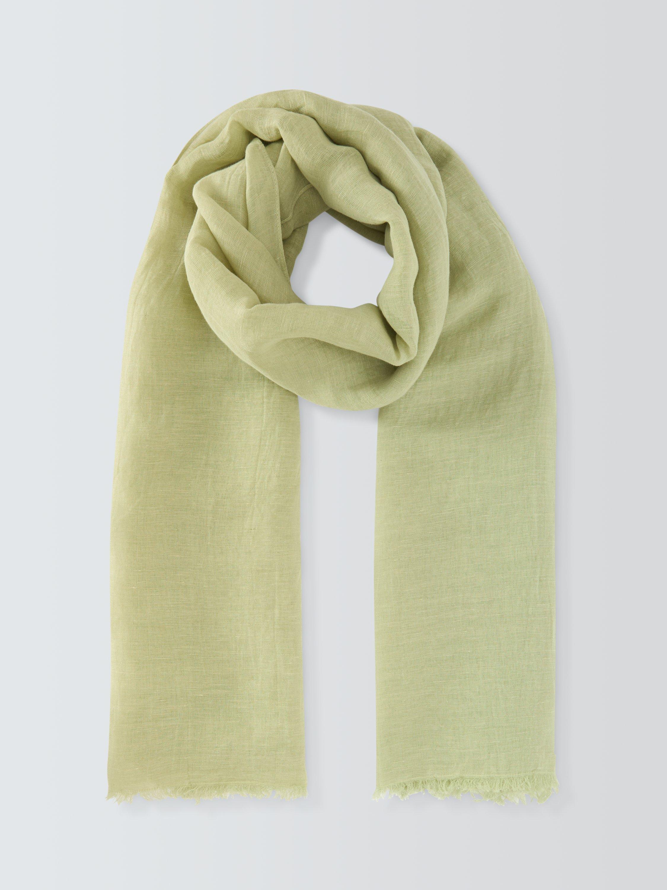 Product image 2 of 5, which shows John Lewis Linen Rich Scarf, Green
