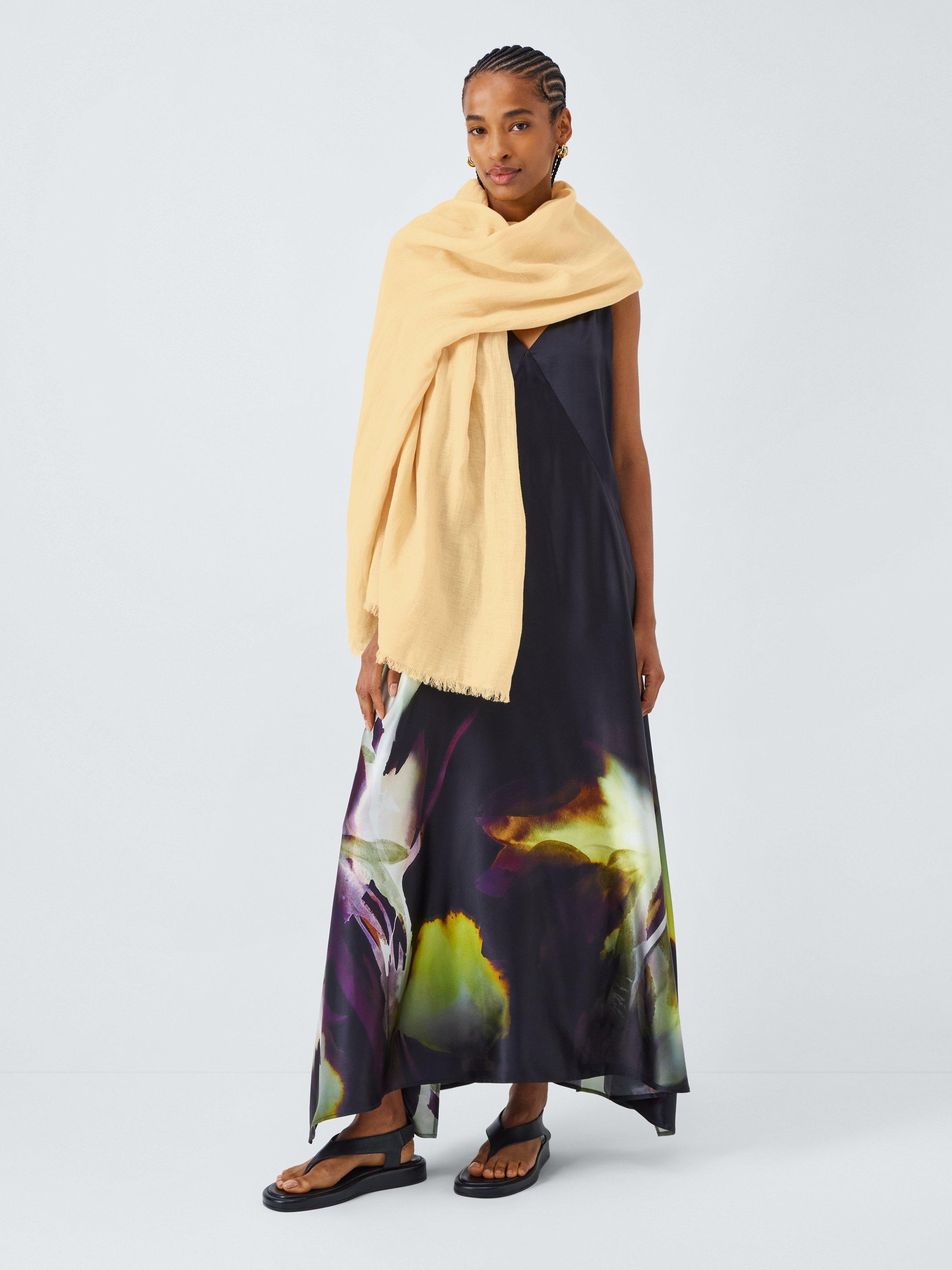 Product image 1 of 5, which shows John Lewis Linen Rich Scarf, Yellow
