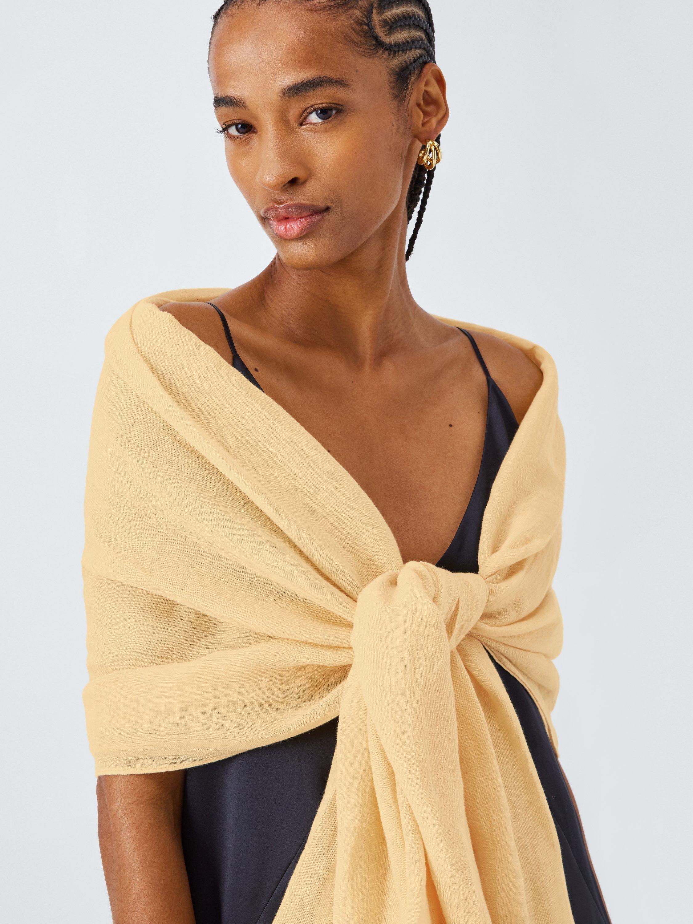 Product image 5 of 5, which shows John Lewis Linen Rich Scarf, Yellow