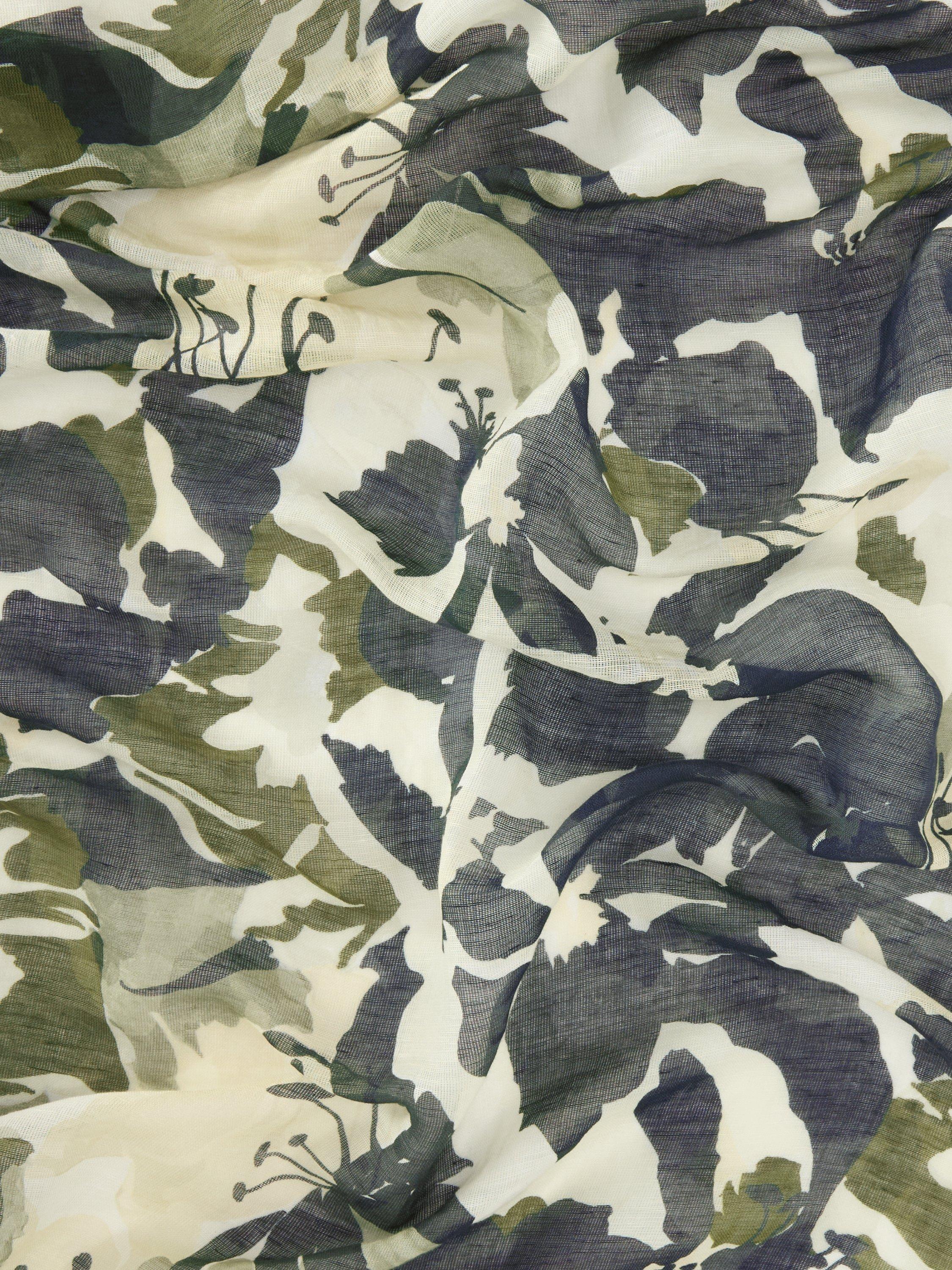 Product image 3 of 5, which shows John Lewis Vita Bloom Linen Rich Scarf, Green