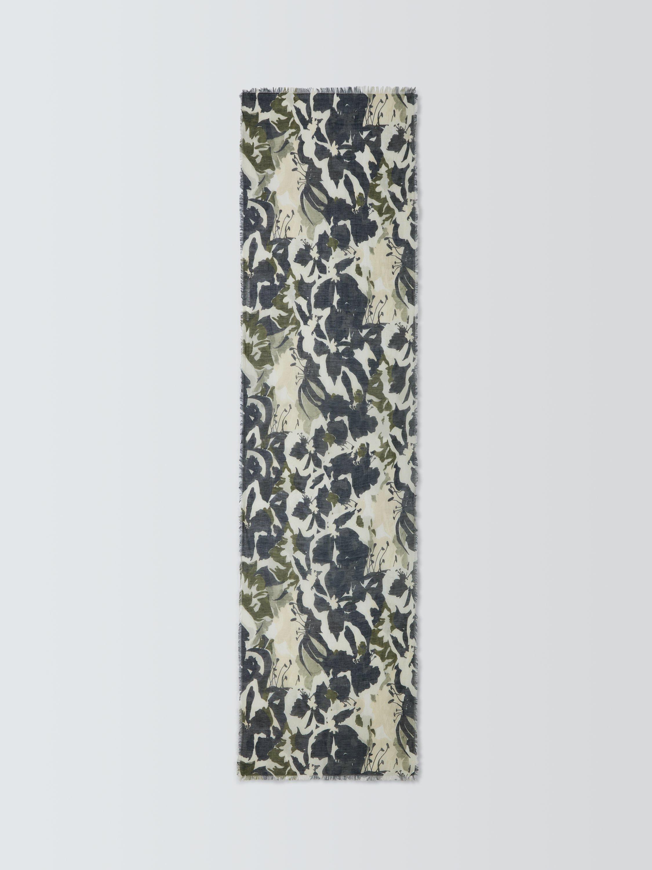 Product image 4 of 5, which shows John Lewis Vita Bloom Linen Rich Scarf, Green