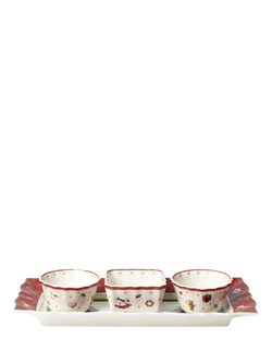Villeroy & Boch Toy's Delight Porcelain Dip Bowl Set, 4 Piece, White/Multi, White/Multi
