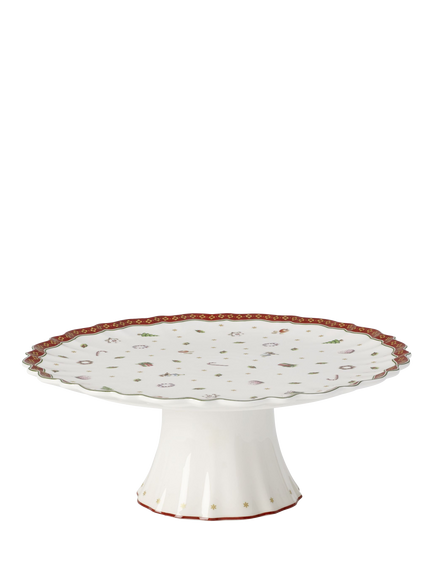 Villeroy & Boch Toy's Delight Porcelain Footed Cake Plate, 33.5cm, White/Multi, White Multi White
