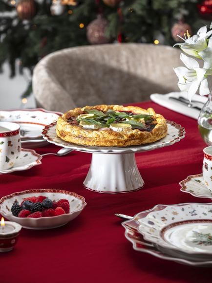 Villeroy & Boch Toy's Delight Porcelain Footed Cake Plate, 33.5cm, White/Multi - view 2, White Multi White