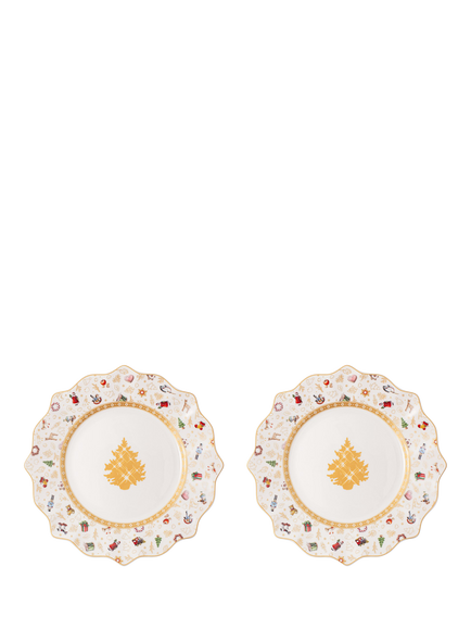Villeroy & Boch Toy's Delight Anniversary Porcelain Salad Plate, Set of 2, 23cm, White/Multi, White Multi White