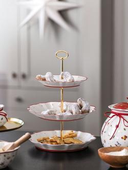 Villeroy & Boch Toy's Delight Porcelain 3 Tier Cake Stand, 30cm, White/Multi - view 2, White/Multi